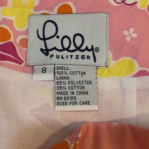 Vtg Lilly Pulitzer Skirt Size 8 Floral Scallop Hem Layered Preppy Summer Casual - Picture 2 of 5